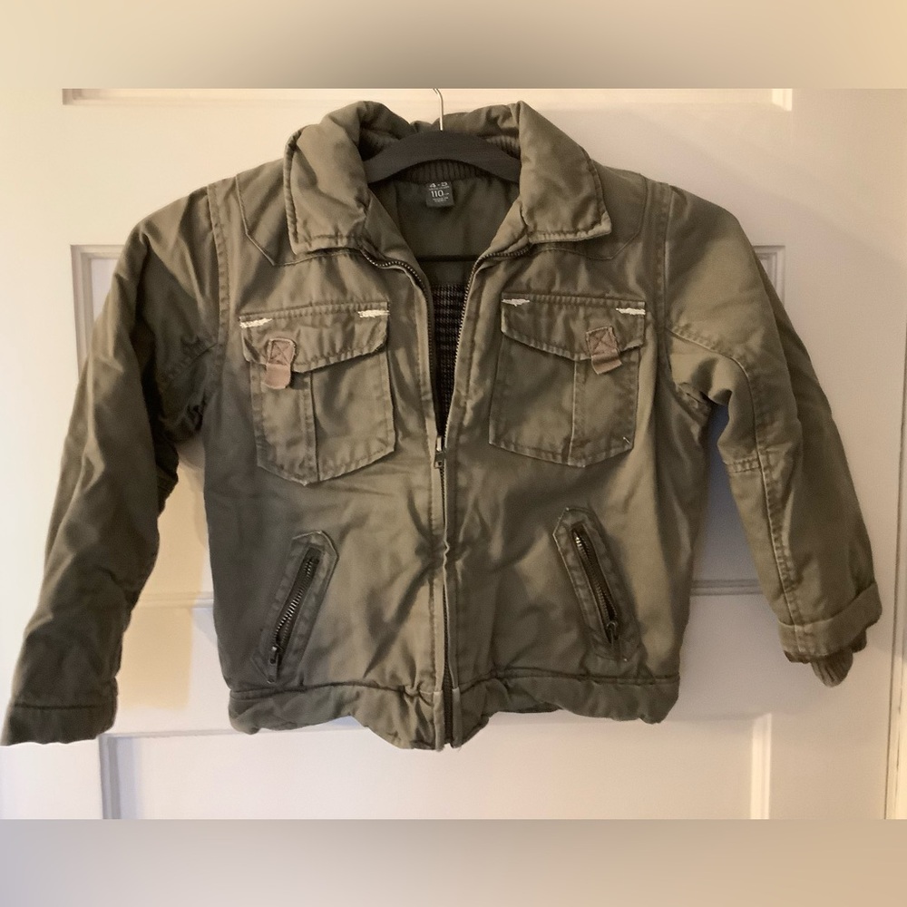 Zara Kids Distressed Bomber Jacket, Lined,  size 4-5yr, 110cm, Unisex